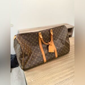 Louis Vuitton Keepall Badouliere 55 Duffel Bag in Brown and Tan